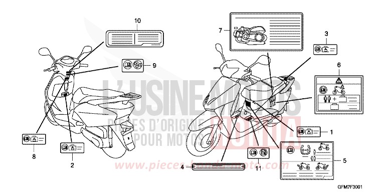 CAUTION LABEL (NHX110WHA) for NHX 110 BLACK (NH1) from 2010